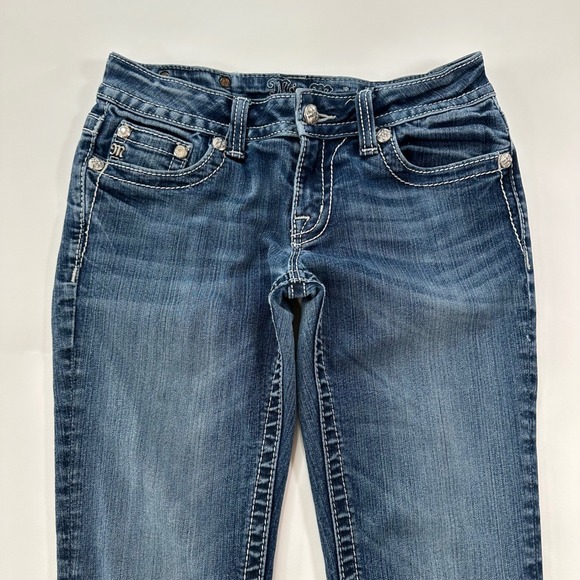 Miss Me Loweise Bootcut Jeans Womens Size 28x34 Embellished Fleur de Lis Denim - Picture 8 of 8